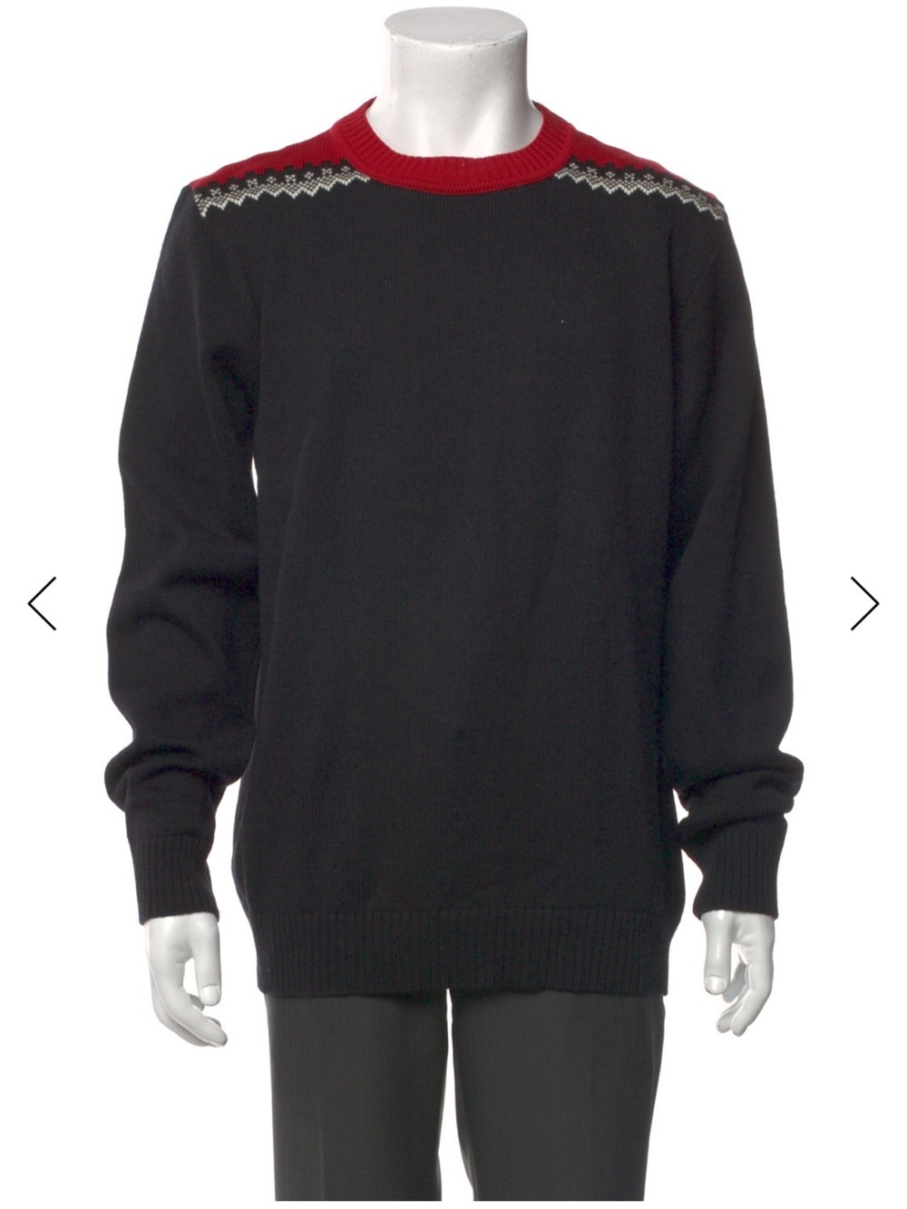 Dale of Norway Black Crewneck Sweater with Red Yoke can fit USA L and XL